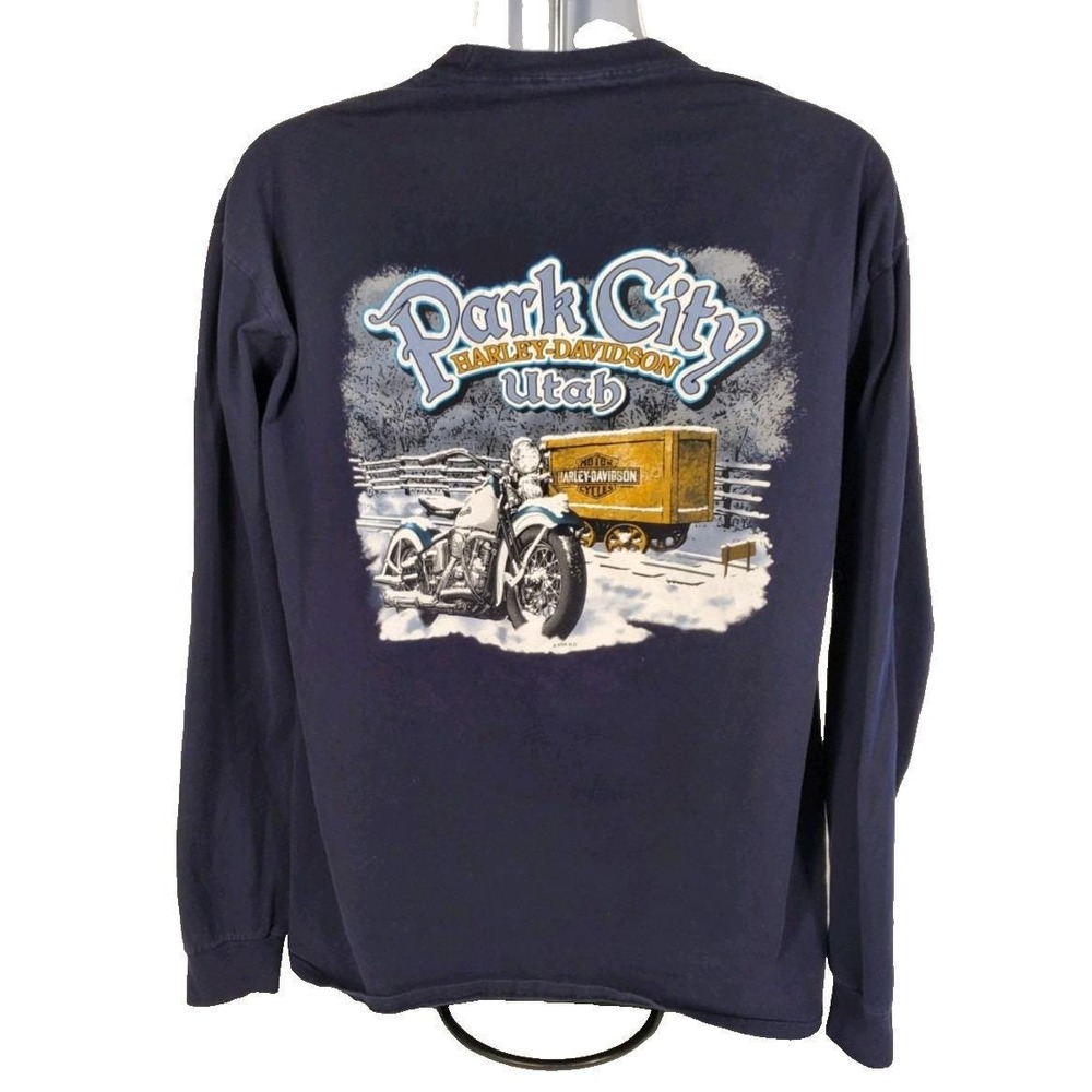 Harley Davidson Men's XL Black T-Shirt‎ Park City Utah Long Sleeves 2006